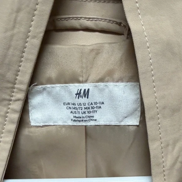 H&M Double-Breasted Tan Trench Coat - Picture 2 of 4